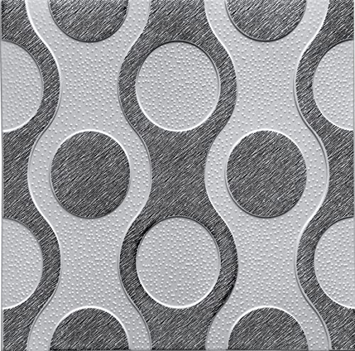 Deckenpaneele Wandpaneele Wanddeko Wandverkleidung Platten Paneele Wandtattoos GLAMOUR RETRO Polystyrol XPS Like STYROPOR 3mm stärke (4m²-16 Pcs, Breez Schwarz) von Eurodeco