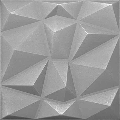 3D Wandpaneele Dekoren Wandverkleidung Deckenpaneele Platten Paneele Wanddeko Wandtattoos POLYSTYROL MATERIAL STYROPOR ARTIG 3D /2m²-8PCS Diamant Grey 3mm stärke von Eurodeco