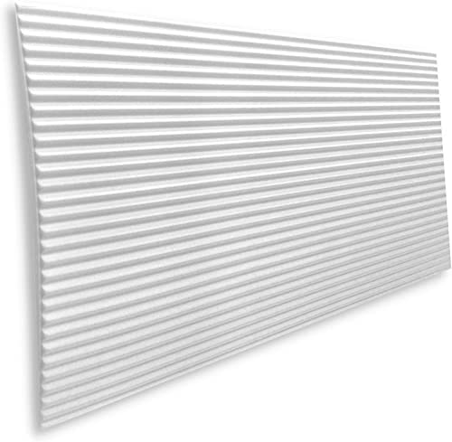 3D Paneele Lamellen Nachbildung Wandpaneele Deckenpaneele Wanddekoration - Styropor Artig 3mm stärke - Polystyrol XPS (White) von Eurodeco