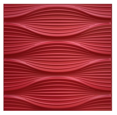 3D Paneele PVC Kunststoffpaneele Wandpaneele Gaming Zimmer Wand Decke 3D Optik DNA (40) PVC 3D Platten, D130 Rot von Eurodeco