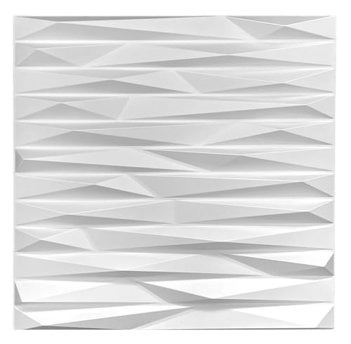 3D Paneele PVC Kunststoffpaneele Wandpaneele Gaming Zimmer Wand Decke 3D Optik Ramzes (20) PVC 3D Platten, D125 Weiß von Eurodeco