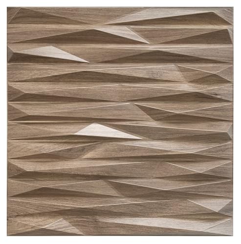 3D Paneele PVC Kunststoffpaneele Wandpaneele Holzimitat Wand Decke 3D Optik Holz Ramzes (20) PVC 3D Platten, D125 Braun von Eurodeco