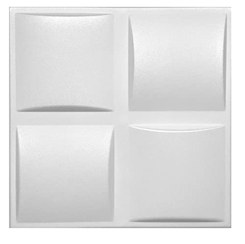 3D Wandpaneele Dekoren Wandverkleidung Deckenpaneele Platten Paneele Wanddeko Wandtattoos POLYSTYROL MATERIAL STYROPOR ARTIG 3D / 3m²-12PCS Pillow White 3mm stärke von Eurodeco