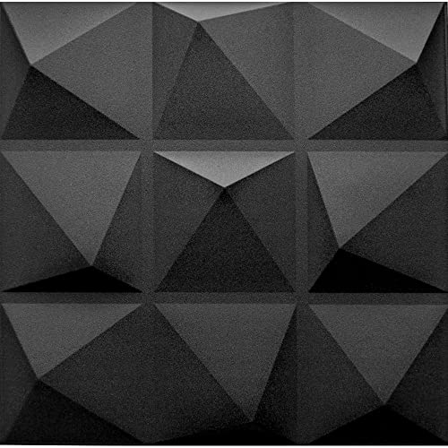 3D Wandpaneele Dekoren Wandverkleidung Deckenpaneele Platten Paneele Wanddeko Wandtattoos POLYSTYROL MATERIAL STYROPOR ARTIG 3D / 3m²-12PCS Pyramide Black 3mm stärke von Eurodeco