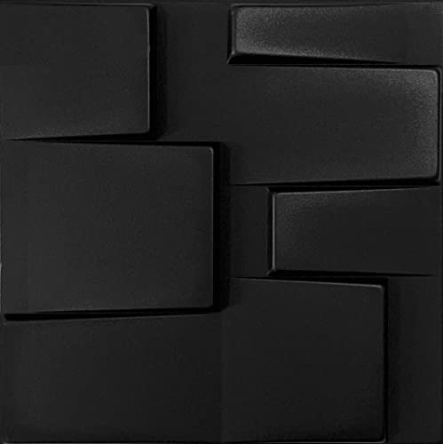 3D Wandpaneele Dekoren Wandverkleidung Deckenpaneele Platten Paneele Wanddeko Wandtattoos POLYSTYROL MATERIAL STYROPOR ARTIG 3D / 3m²-12PCS Tetris Black 3mm stärke von Eurodeco
