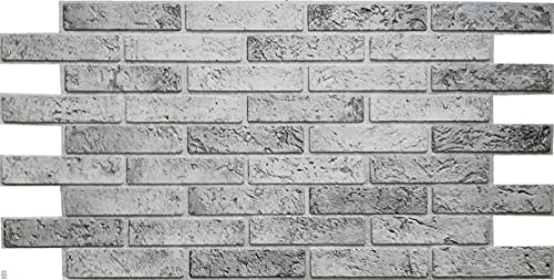 4,8qm/10 Stück 3D PVC FLIESEN Wandpaneele Wandverkleidung PVC-Verkleidung GREY BRICK von Eurodeco