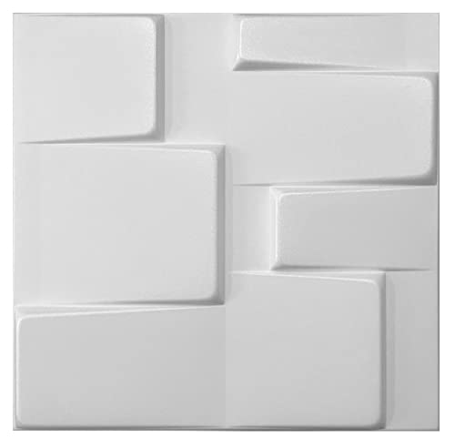 3D Wandpaneele Dekoren Wandverkleidung Deckenpaneele Platten Paneele Wanddeko Wandtattoos POLYSTYROL MATERIAL STYROPOR ARTIG 3D 4m²-16PCS Tetris White 3mm Stärke von Eurodeco
