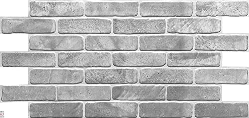 4,6qm/10 Stück 3D PVC FLIESEN Wandpaneele Wandverkleidung PVC-Verkleidung OLD BRICK GREY von Eurodeco