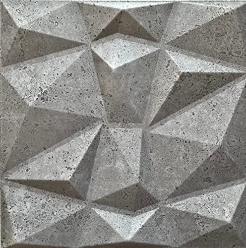 Eurodeco 3D Wandpaneele Dekoren Wandverkleidung Deckenpaneele Platten Paneele Wanddeko Wandtattoos Polystyrol XPS Styropor 50x50cm /5m²-20PCS Diamant Betonlook 43 von Eurodeco