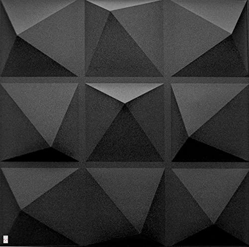 3D Wandpaneele Dekoren Wandverkleidung Deckenpaneele Platten Paneele Wanddeko Wandtattoos POLYSTYROL MATERIAL STYROPOR ARTIG 3D 6m²-24PCS Pyramide Black 3mm stärke von Eurodeco