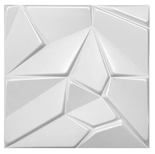 Eurodeco 3D Wandpaneele Dekoren Wandverkleidung Deckenpaneele Platten Paneele Wanddeko Wandtattoos POLYSTYROL MATERIAL STYROPOR ARTIG 3D 12m²-48 PCS Merkur White 3mm Stärke von Eurodeco