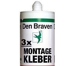 Acryl MONTAGEKLEBER Den Braven Befestigungskleber Befestigung PERFEKT FÜR UNSERE PVC & XPS 3D PANEELE Kleber FIX (300ml) (3 Kartusche) von Eurodeco