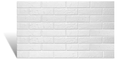 Paneele Polystyrol XPS reines Styropor – Leichte Wandverkleidung 100x50 cm – Moderne Deckenpaneele Wanddeko – Einfache Montage Big Brick Weiß .XL 4m² - 8 Stück von Eurodeco