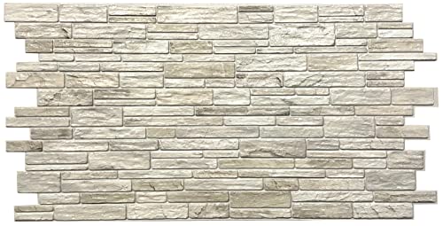 ca. 4qm/10 Stück 3D Kunststoff PVC FLIESEN Wandpaneele Wandverkleidung PVC-Verkleidung 3d Paneele Deseret Light Stone von Eurodeco