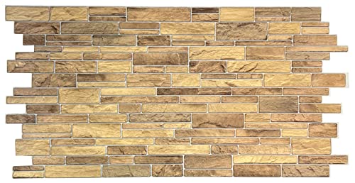 ca. 4qm/10 Stück 3D Kunststoff PVC FLIESEN Wandpaneele Wandverkleidung PVC-Verkleidung 3d Paneele Deseret Stone von Eurodeco