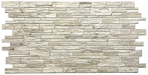 ca.6qm/15 Stück 3D Kunststoff PVC FLIESEN Wandpaneele Wandverkleidung PVC-Verkleidung 3d Paneele Desert Light Stone von Eurodeco