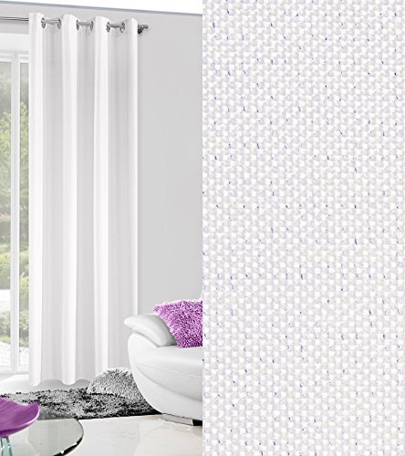 Blickdicht Vorhang Ösenvorhang 140x250 cm Schlafzimmer Alena weiß Lichtundurchlässigkeit Lein Optik Einfarbig von Eurofirany