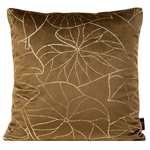 Eurofirany Elegante Velvet Kissenbezüge Dekokissen mit Aufdruck 45x45 cm Bezug Samt Kissenhülle Weiche Sofakissen, Goldene Blätter, Braun Eurofirany Elegante Velvet Kissenbezüge Dekokissen mit Aufdruck 45x45 cm Bezug Samt Kissenhülle Weiche Sofakissen, Goldene Blätter, Braun von Eurofirany