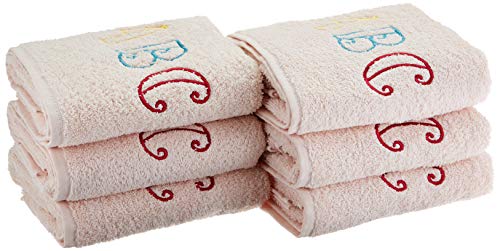 Eurofirany Baby Handtuch Baumwolle Kinderhandtuch Weich Muster Dick Set 6-er Pack Oeko-Tex, Rosa, 50X90 cm von Eurofirany