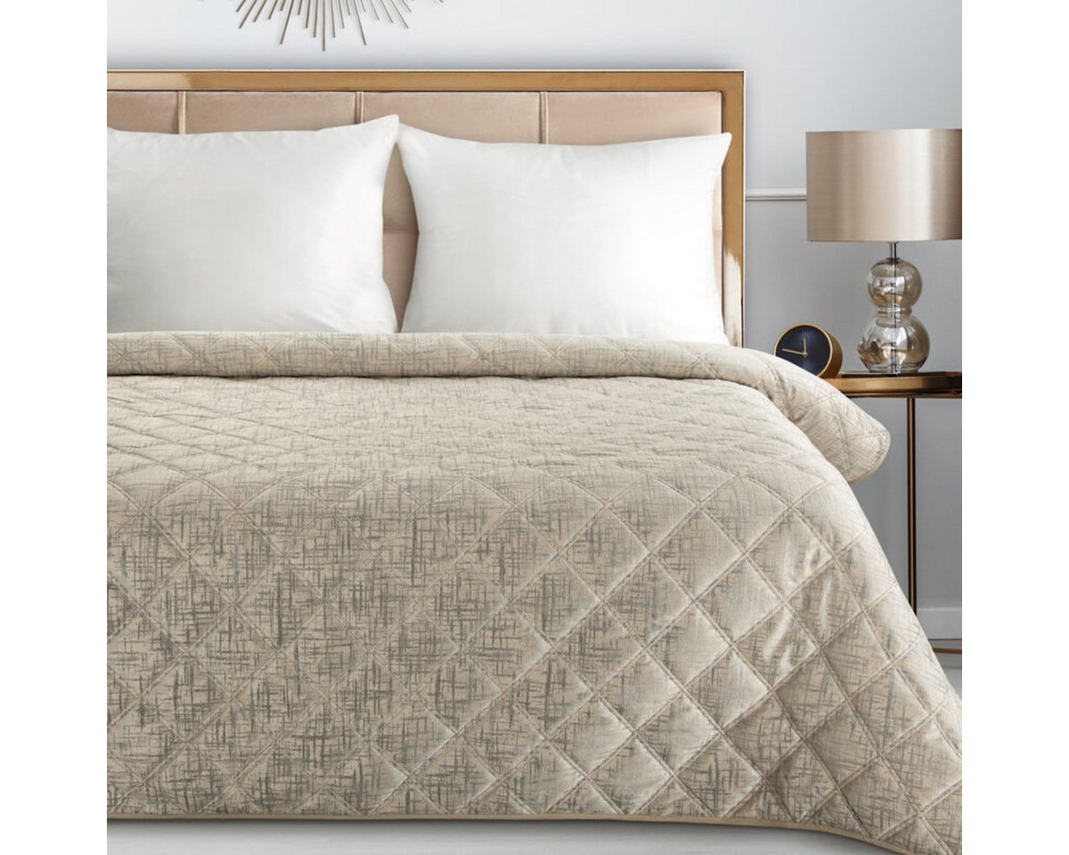 Eurofirany Bettüberwurf 220x240 cm, samtige Oberfläche, Premium-Kollektion von Eurofirany