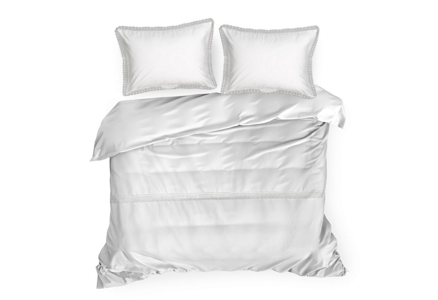 Eurofirany Bettwäsche Bettwäsche-Set aus Baumwollsatin mit Spitze, 100% Baumwolle, Hochwertige Bettwäschegarnitur Retro Stil 3 TLG Doppelbett Eurofirany Bettwäsche Bettwäsche-Set aus Baumwollsatin mit Spitze, 100% Baumwolle, Hochwertige Bettwäschegarnitur Retro Stil 3 TLG Doppelbett von Eurofirany
