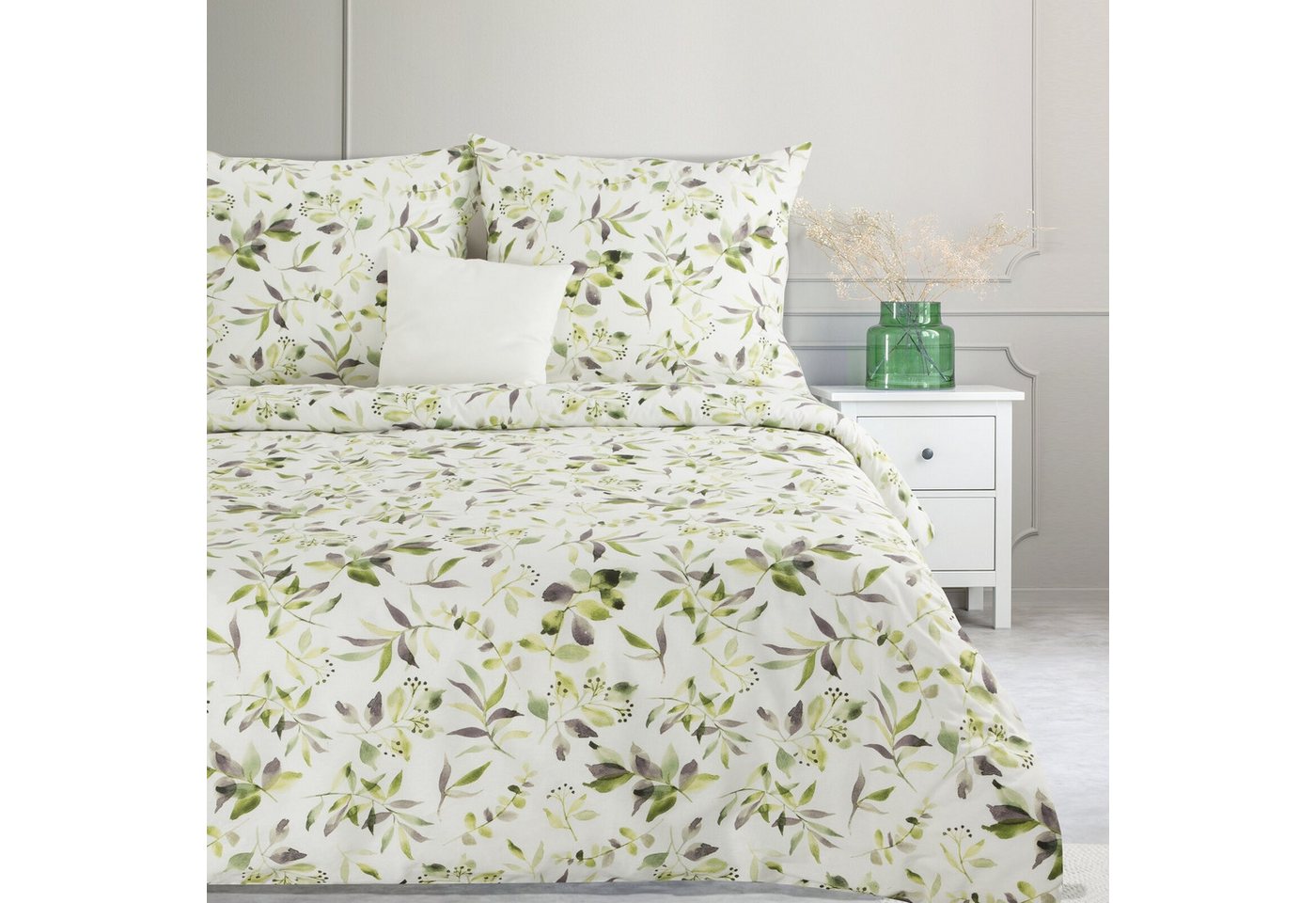 Eurofirany Bettwäsche Blumenmuster Frühling Sommer Rosa Dekorative Bettwäschegarnitur, Palmen Pflanzen 2 TLG 3 TLG von Eurofirany