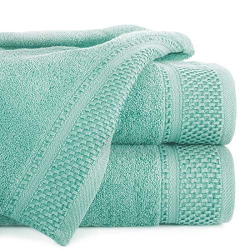 Eurofirany Carlo Badehandtuch Set Handtuch Saunahandtuch Muster – Saugstark, 100% Baumwolle 580g/m², Hochqualitativ, 3er und 6er Pack, Minze, 70X140cm, 3 Eurofirany Carlo Badehandtuch Set Handtuch Saunahandtuch Muster – Saugstark, 100% Baumwolle 580g/m², Hochqualitativ, 3er und 6er Pack, Minze, 70X140cm, 3 von Eurofirany
