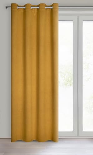 Eurofirany Carlo Schwer 340 g/m2 Blackout Vorhang mit Ösen 1 STK. Thermovorhang Blickdicht Wärmeisolierender Kälteschutz Verdunklungsgardine Abdunkeln Wohnzimmer Schlafzimmer 135x250 cm, Honig, 386927 Eurofirany Carlo Schwer 340 g/m2 Blackout Vorhang mit Ösen 1 STK. Thermovorhang Blickdicht Wärmeisolierender Kälteschutz Verdunklungsgardine Abdunkeln Wohnzimmer Schlafzimmer 135x250 cm, Honig, 386927 von Eurofirany