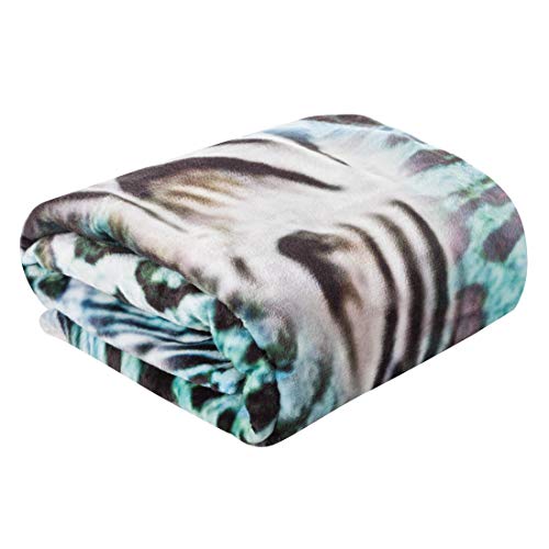 Eurofirany Decke Tagesdecke Wohndecke Flauschig Soft Muster Weich Wohnzimmer Schlafzimmer Couchdecke Sofadecke Überwurf, Türkis + Beige, 150x200cm von Eurofirany