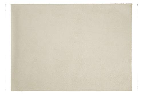 Eurofirany Dekorativer Teppich Fußmatte Teppichläufer Läufer Badeteppich Badvorleger Wohnzimmer Schlafzimmer Küche Rechteckig Fellimitat Weich, Creme, 50x70cm von Eurofirany