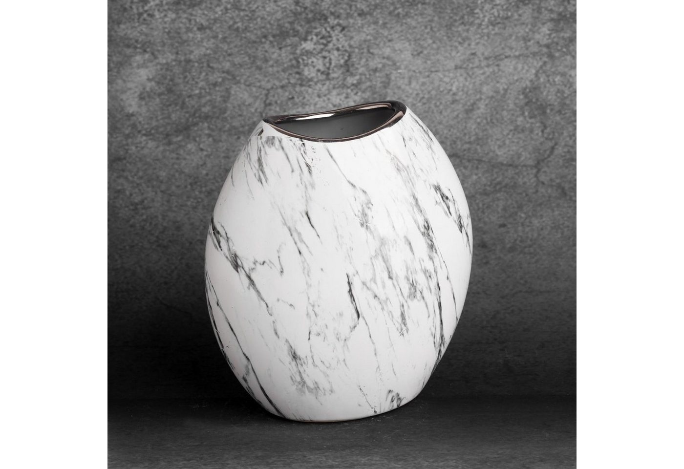 Eurofirany Dekovase SANA Keramikvase mit Marmormuster, Blumenvase mit Marmormuster Größe 13x9x25 cm oder cm 18x9x20 von Eurofirany