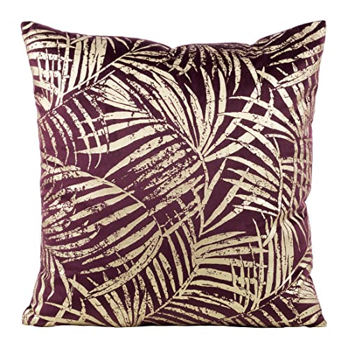Eurofirany Elegante Velvet Kissenbezüge Dekokissen mit Aufdruck 45x45 cm Bezug Samt Kissenhülle Weiche Sofakissen, Blätter Muster 2, Pflaume Farbe Eurofirany Elegante Velvet Kissenbezüge Dekokissen mit Aufdruck 45x45 cm Bezug Samt Kissenhülle Weiche Sofakissen, Blätter Muster 2, Pflaume Farbe von Eurofirany