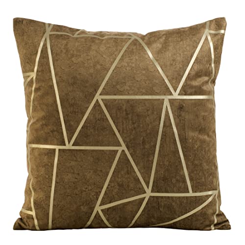 Eurofirany Elegante Velvet Kissenbezüge Dekokissen mit Aufdruck 45x45 cm Bezug Samt Kissenhülle Weiche Sofakissen, Dreieck Muster, Braun Eurofirany Elegante Velvet Kissenbezüge Dekokissen mit Aufdruck 45x45 cm Bezug Samt Kissenhülle Weiche Sofakissen, Dreieck Muster, Braun von Eurofirany