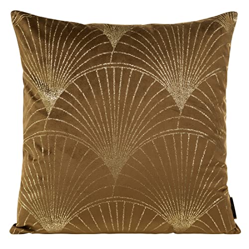 Eurofirany Elegante Velvet Kissenbezüge Dekokissen mit Aufdruck 45x45 cm Bezug Samt Kissenhülle Weiche Sofakissen, Fächer Muster, Braun Eurofirany Elegante Velvet Kissenbezüge Dekokissen mit Aufdruck 45x45 cm Bezug Samt Kissenhülle Weiche Sofakissen, Fächer Muster, Braun von Eurofirany