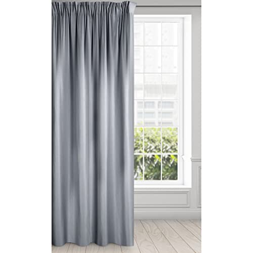 Eurofirany Essme Vorhang Glänzend Kräuselband Glatt Trend Elegant Hochwertig Schlafzimmer Wohnzimmer, Silber, 140X270 cm von Eurofirany