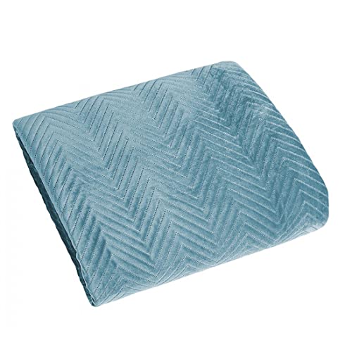 Eurofirany Exklusive Decke Tagesdecke Glamour 200x220 170x210 Steppdecke Bettüberwurf Überwurf (Sofia Blau, 170 x 210 cm) von Eurofirany