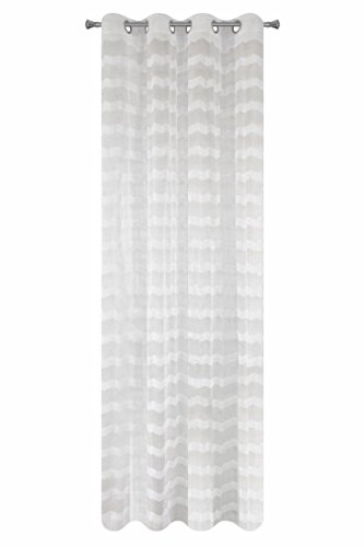 Eurofirany FERN Ösengardine einfarbig 140x250, Polyester, Creme, 250 x 140 x 1 cm von Eurofirany