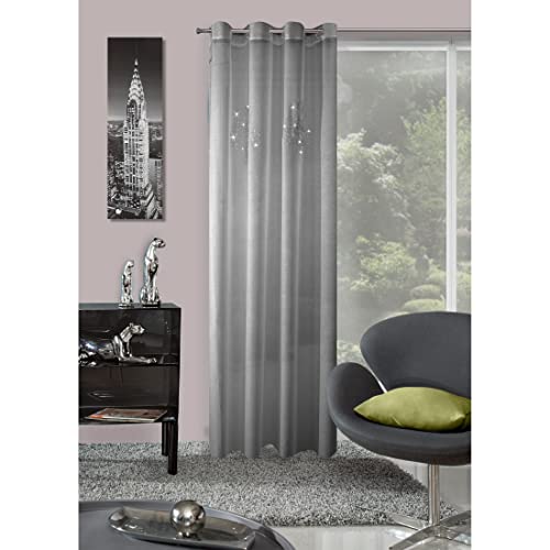 Eurofirany gardine, Stoff, grau, 140 x 250 x 0,3 cm von Eurofirany