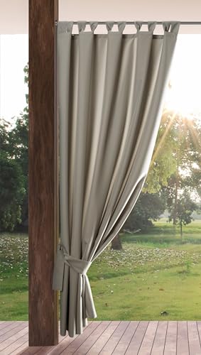 Eurofirany Garden Outdoorvorhäng mit Schlaufenschal- 1 STK. Abnehmbaren Schlaufen, Sonnenschutz Sichtschutz Winddicht Wasserdicht Vorhäng für Pavillon Terrasse Pergola, 155x220 cm, Cappuccino von Eurofirany