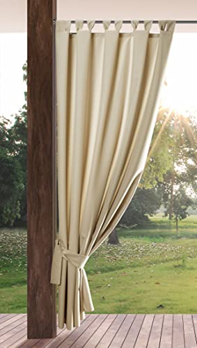 Eurofirany Garden Outdoorvorhäng mit Schlaufenschal- 1 STK. Abnehmbaren Schlaufen, Sonnenschutz Sichtschutz Winddicht Wasserdicht Vorhäng für Pavillon Terrasse Pergola, 155x240 cm, Hellbeige von Eurofirany