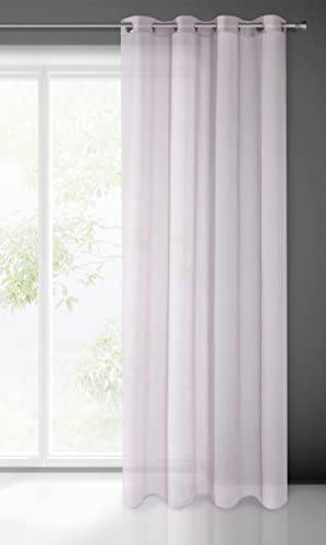 Eurofirany Gardine Argea Vorhang Glatt Transparent Ösen - 1STK. Vorhangringe Durchsichtig Edel Elegant Hochwertig Glamour, Schlafzimmer, Wohnzimmer, Etamin, Rosa, 250.00 x 140.00 cms von Eurofirany