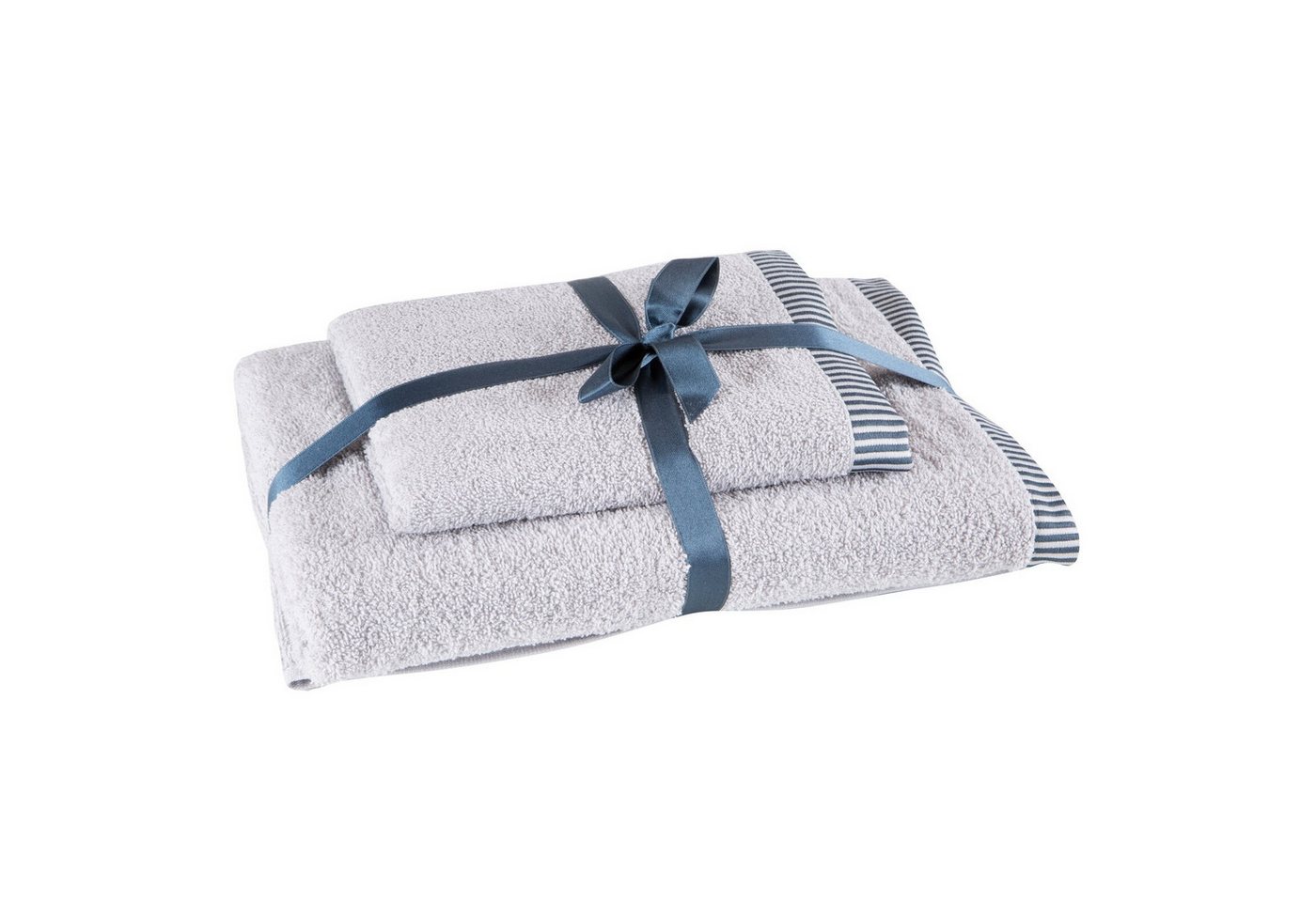 Eurofirany Handtuch Set Eleganter 2er Set Handtuch und Badetuch, Baumwolle, Streifen Bordüre, elegante Verpackung Eurofirany Handtuch Set Eleganter 2er Set Handtuch und Badetuch, Baumwolle, Streifen Bordüre, elegante Verpackung von Eurofirany