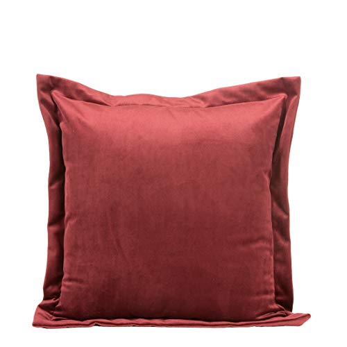 Eurofirany Kissenbezüge Kissenhüllen Couchkissenbezüge Sofakissenbezüge Dekorationskissen Doppelpack 2er Set Kopfkissenbezüge Dekokissen Sitzkissen, Velvet, Indischrot, 45X45 cm, 2 von Eurofirany