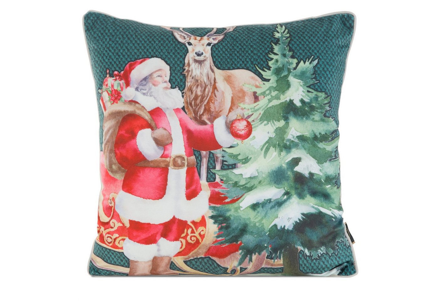 Eurofirany Kissenbezug Schneeman Nikolaus Winter 45x45 Kissenbezüge Kissenhülle, Sofakissen Dekokissen von Eurofirany