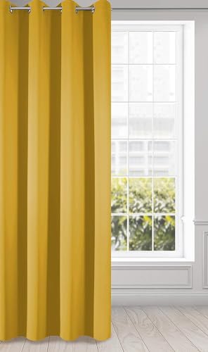 Eurofirany Logan Vorhang Blickdicht, Satin, Blackout Verdunkelungsvorhang mit Ösen -1 STK. Ösenvorhang, Elegant, Glatt, Einfarbig, Wohnzimmer, Schlafzimmer, 140x270 cm, Senfgelb Eurofirany Logan Vorhang Blickdicht, Satin, Blackout Verdunkelungsvorhang mit Ösen -1 STK. Ösenvorhang, Elegant, Glatt, Einfarbig, Wohnzimmer, Schlafzimmer, 140x270 cm, Senfgelb von Eurofirany