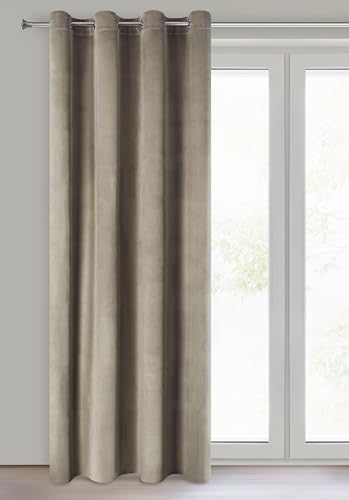 Eurofirany Melanie Vorhang Samt Velvet Ösen -1 STK. Weich Edel Gardine 200g/m² Elegant Glatt Einfarbig Flauschig Modern Klassisch Wohnzimmer Schlafzimmer, 140x250 cm, Braun Eurofirany Melanie Vorhang Samt Velvet Ösen -1 STK. Weich Edel Gardine 200g/m² Elegant Glatt Einfarbig Flauschig Modern Klassisch Wohnzimmer Schlafzimmer, 140x250 cm, Braun von Eurofirany