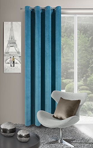 Eurofirany Moderne Vorhange, Polyester, Turquoise, 140 x 250 x 1 cm von Eurofirany