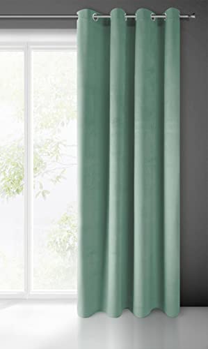 Eurofirany PIERRE Samt Vorhang mit Ösen -1 Stk. Velvet Einfarbig Gardine 200g/m², Samtvorhang für Wohnzimmer Schlafzimmer, 140x250 cm, Türkis Eurofirany PIERRE Samt Vorhang mit Ösen -1 Stk. Velvet Einfarbig Gardine 200g/m², Samtvorhang für Wohnzimmer Schlafzimmer, 140x250 cm, Türkis von Eurofirany