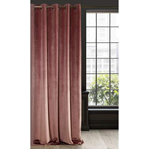 Eurofirany RIA Blickdicht Samtvorhang mit Ösen-1 STK. Einfarbig Thermogardine, Verdunklungsvorhänge, Wohnzimmer, Schlafzimmer, Lounge, 290 g/m2, Velvet, DUNKEL ROSA, 140x250cm von Eurofirany