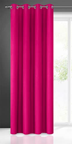 Eurofirany Rita Vorhang Gardine Glatt Schlicht Einfarbig-8 Ösen Modern Schlafzimmer Wohnzimmer Lounge Kinderzimmer 1 Stück Einzeln, Polyester, Amarant, 140 x 250cm von Eurofirany